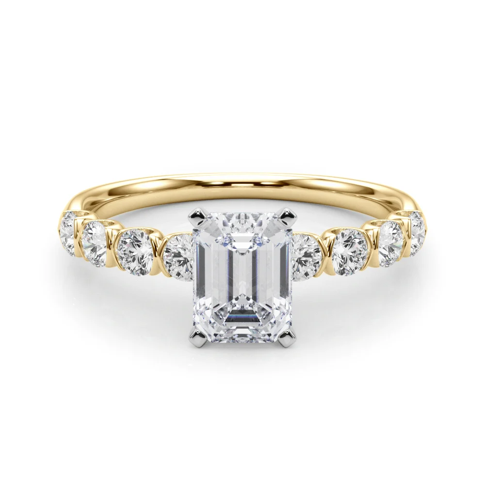 Single Row Half Bezel Engagement Ring - Image 44