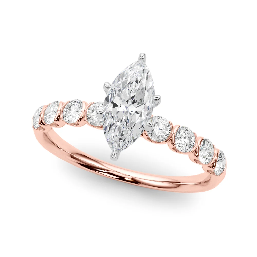 Single Row Half Bezel Engagement Ring - Image 59