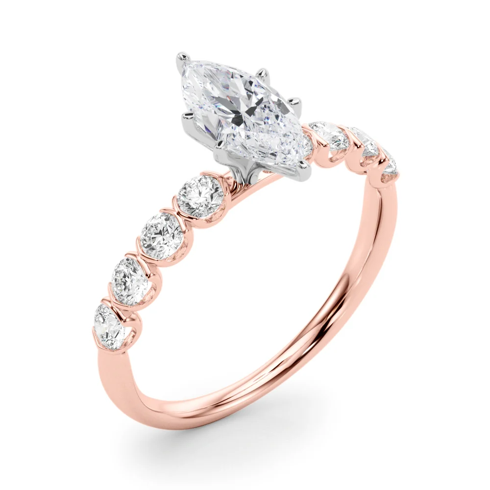 Single Row Half Bezel Engagement Ring - Image 80