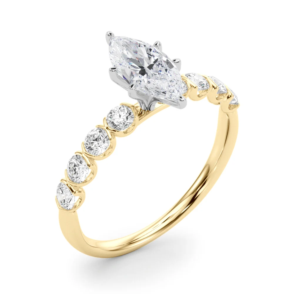 Single Row Half Bezel Engagement Ring - Image 52