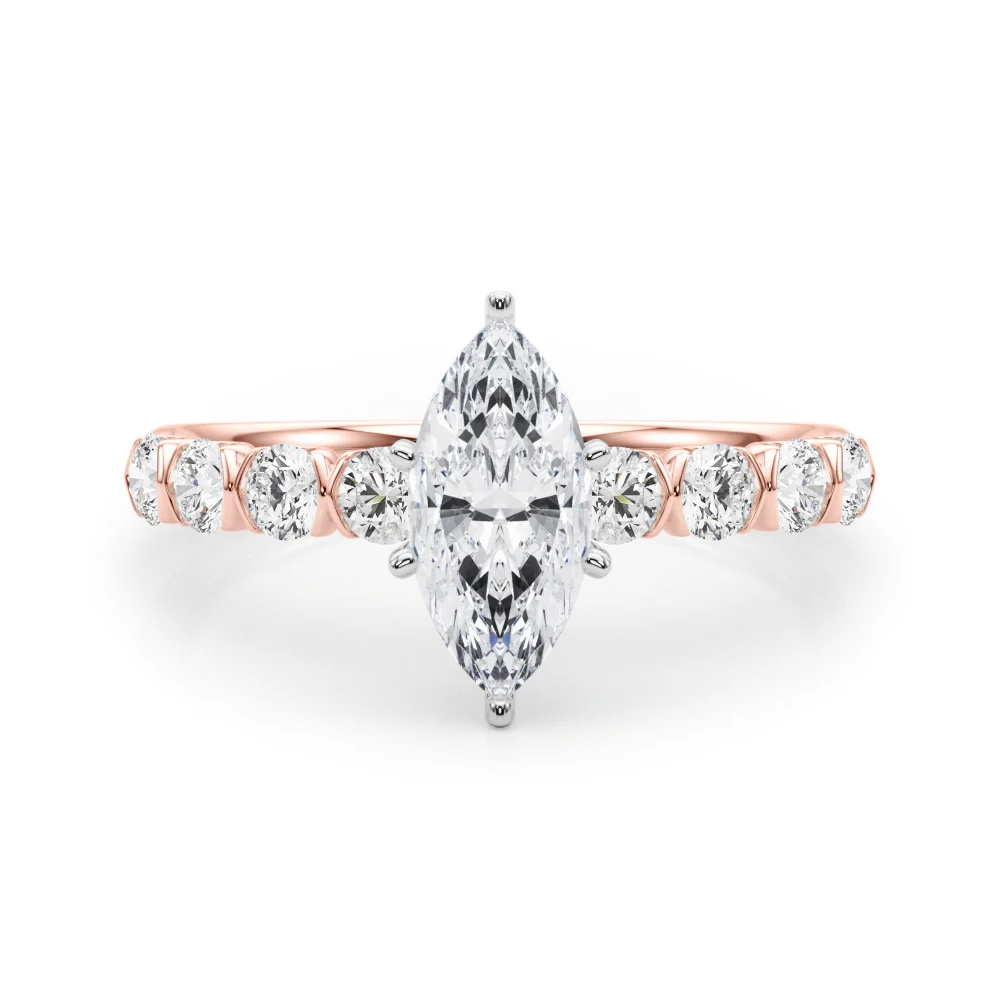 Single Row Half Bezel Engagement Ring - Image 73