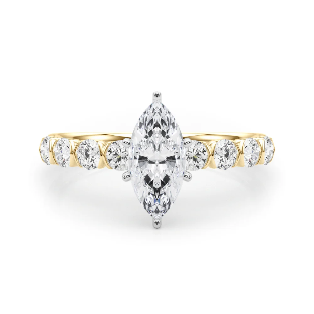 Single Row Half Bezel Engagement Ring - Image 45
