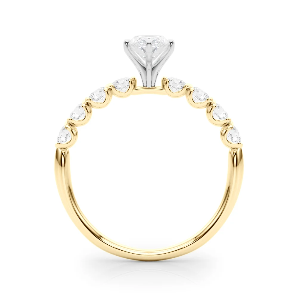Single Row Half Bezel Engagement Ring - Image 38