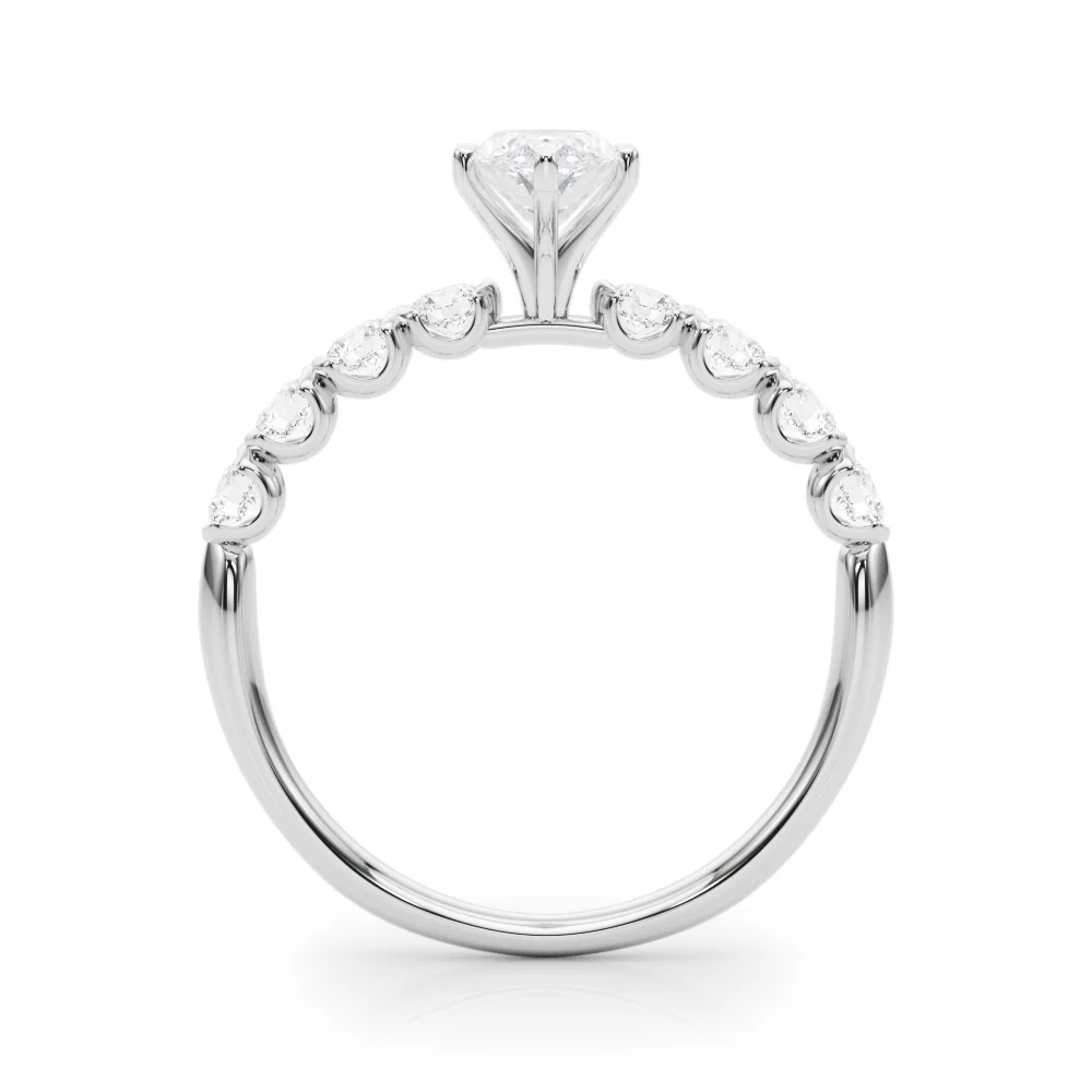 Single Row Half Bezel Engagement Ring - Image 10