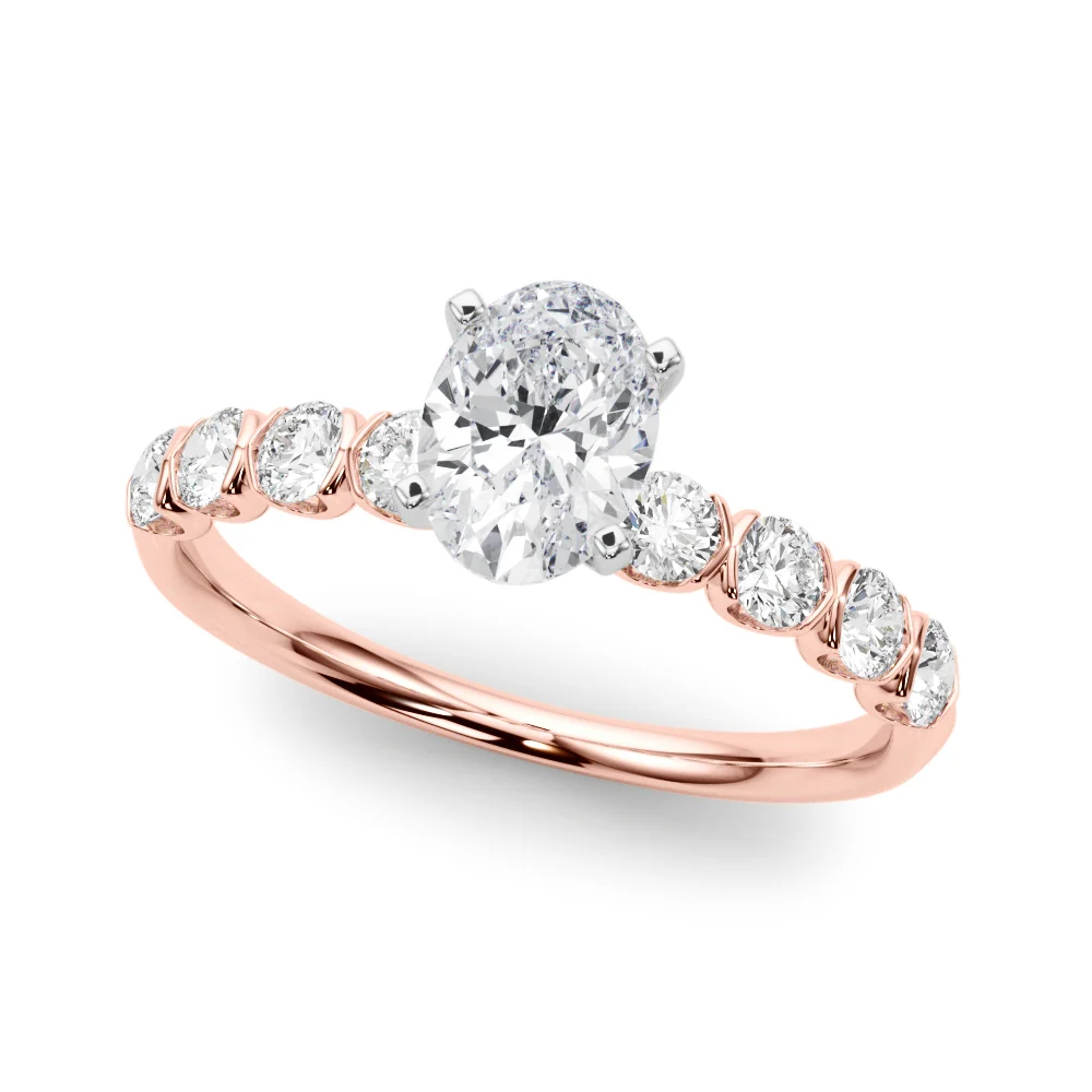 Single Row Half Bezel Engagement Ring - Image 60