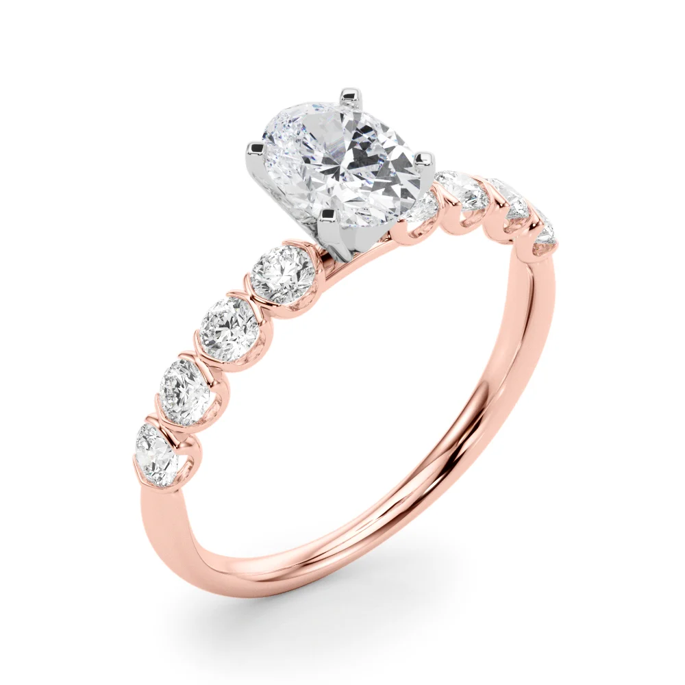 Single Row Half Bezel Engagement Ring - Image 81