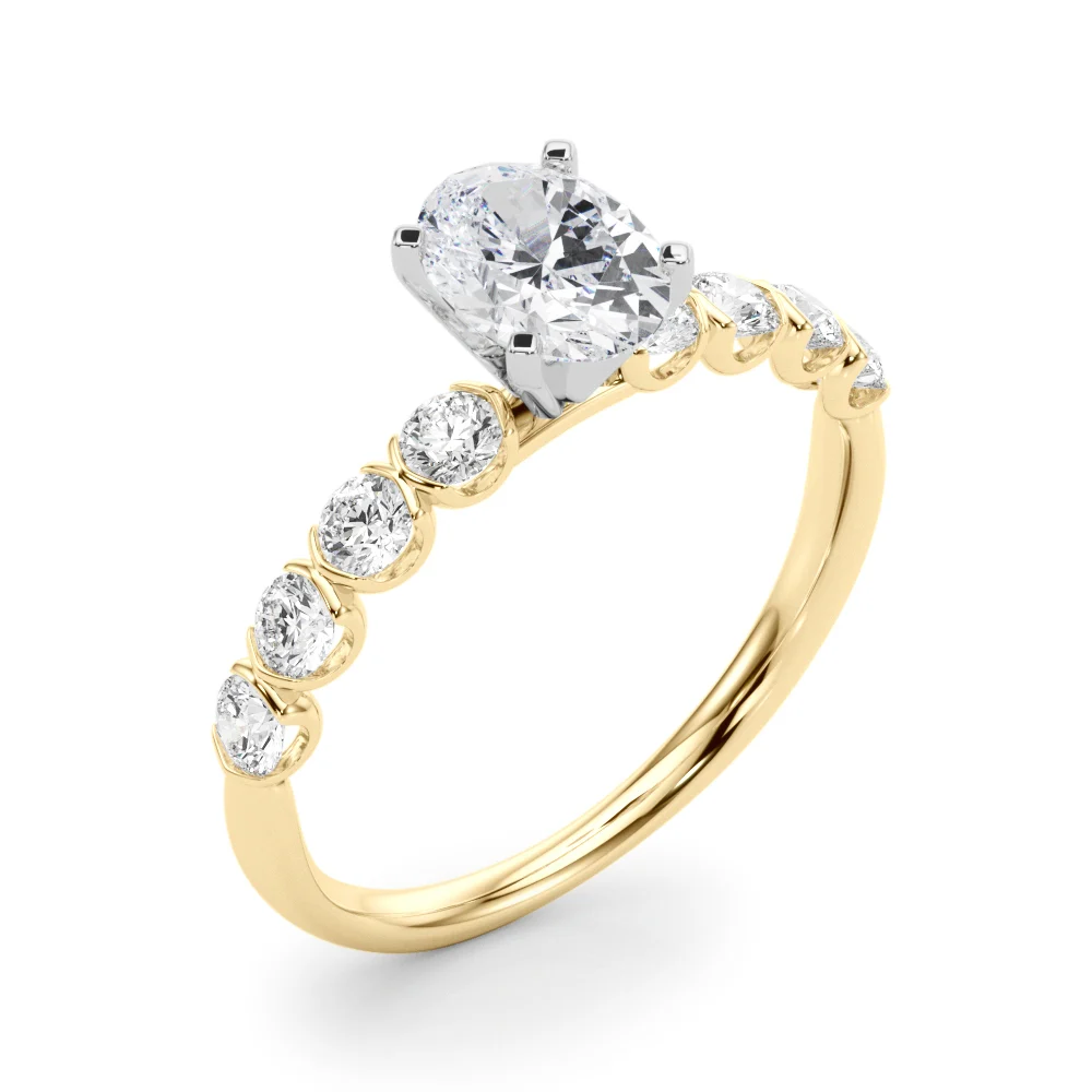 Single Row Half Bezel Engagement Ring - Image 53