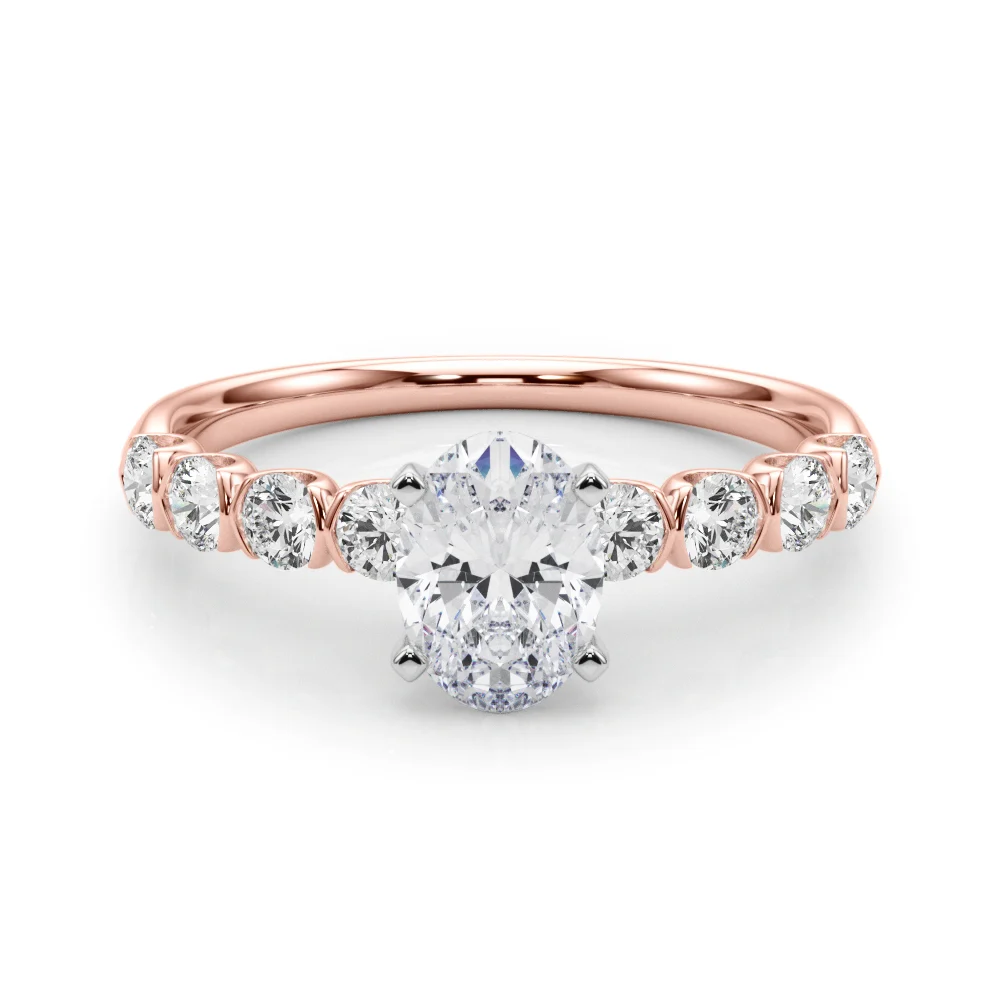 Single Row Half Bezel Engagement Ring - Image 74