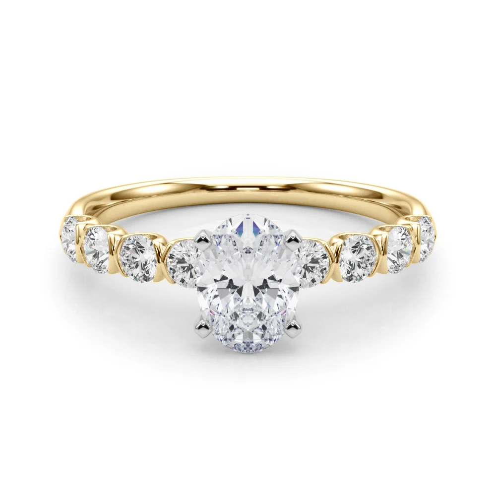 Single Row Half Bezel Engagement Ring - Image 46