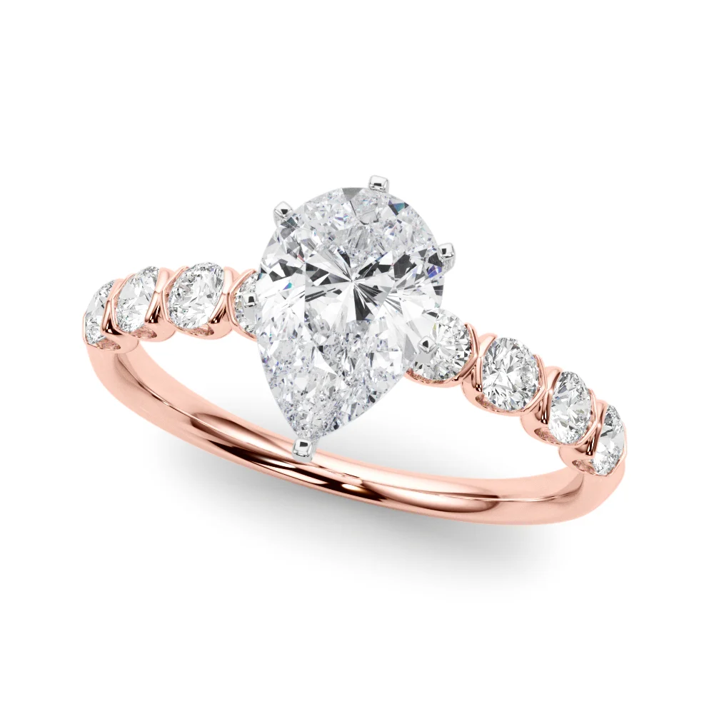Single Row Half Bezel Engagement Ring - Image 61