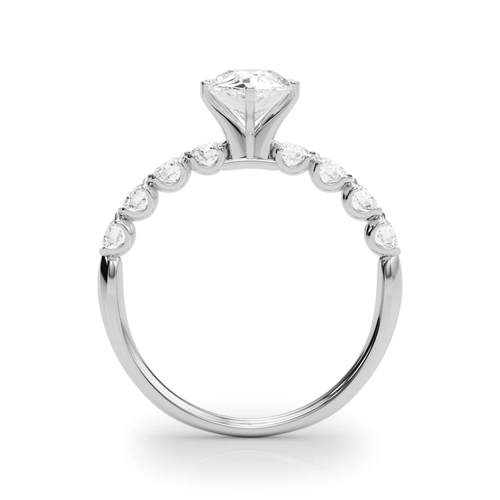Single Row Half Bezel Engagement Ring - Image 12