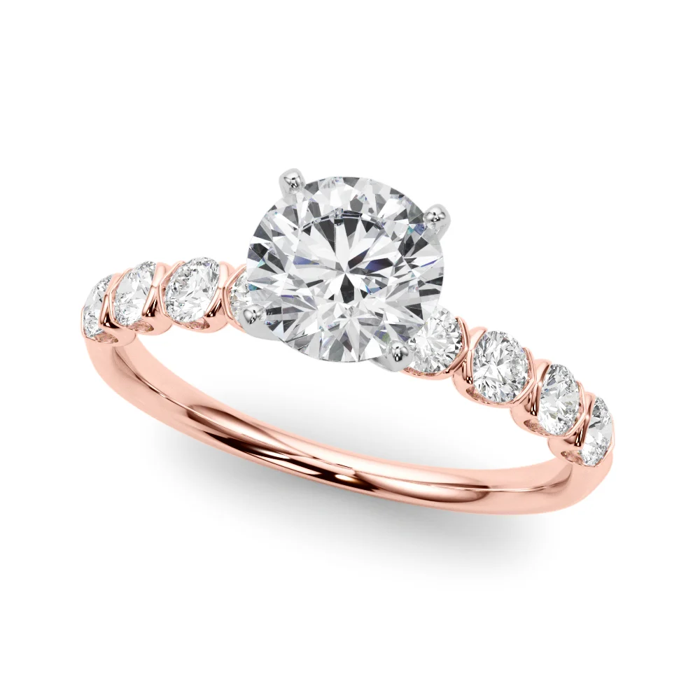 Single Row Half Bezel Engagement Ring - Image 62