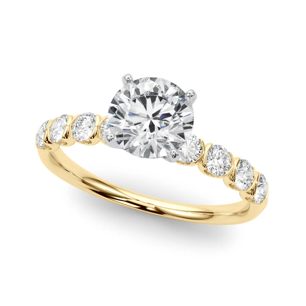 Single Row Half Bezel Engagement Ring - Image 34