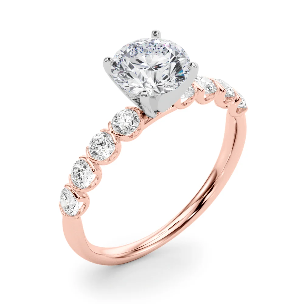 Single Row Half Bezel Engagement Ring - Image 83