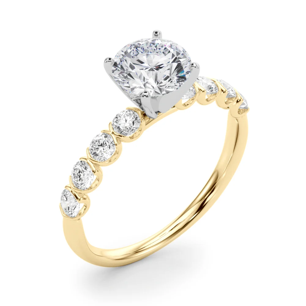 Single Row Half Bezel Engagement Ring - Image 55