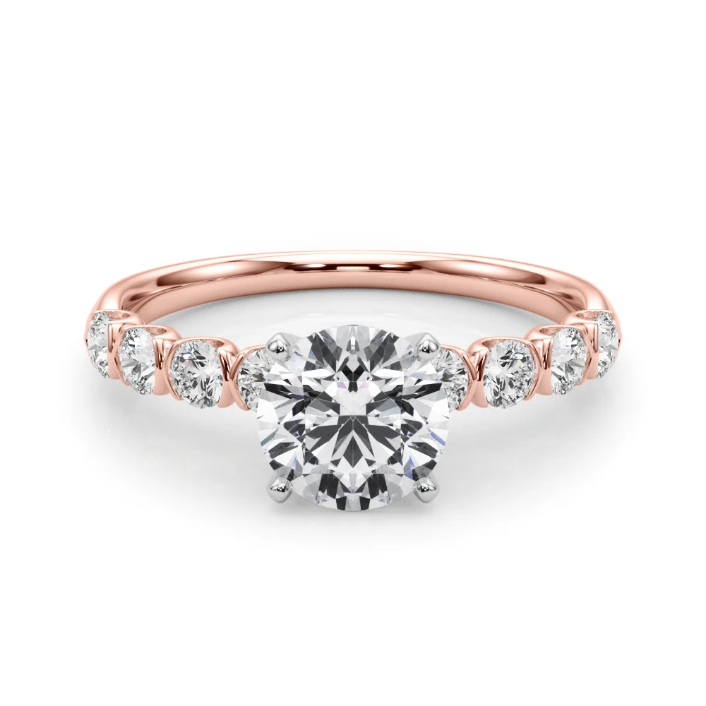 Single Row Half Bezel Engagement Ring - Image 76