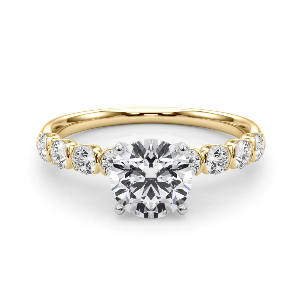 Single Row Half Bezel Engagement Ring - Image 48