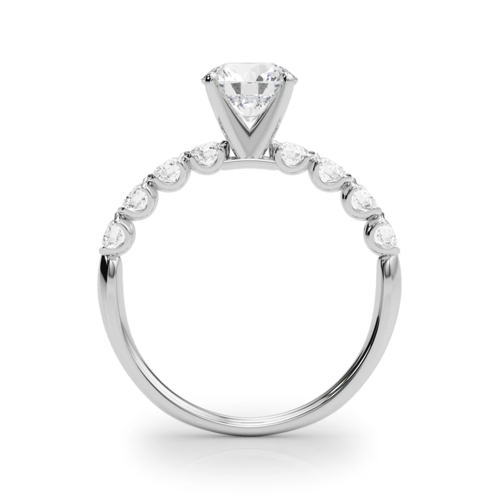 Single Row Half Bezel Engagement Ring - Image 13