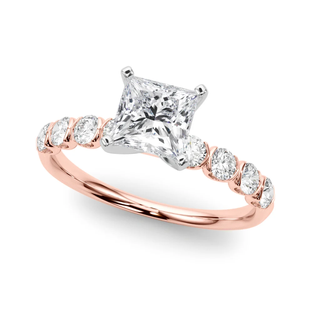 Single Row Half Bezel Engagement Ring - Image 63
