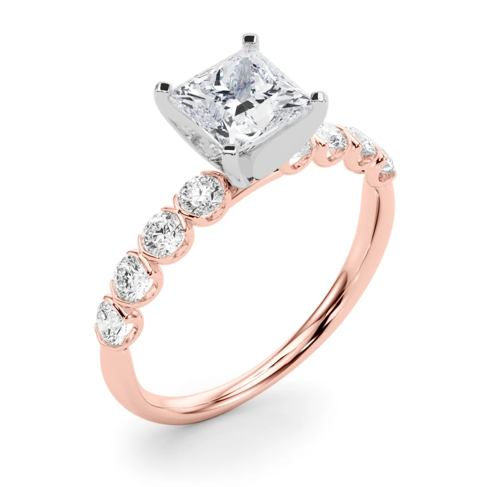 Single Row Half Bezel Engagement Ring - Image 84