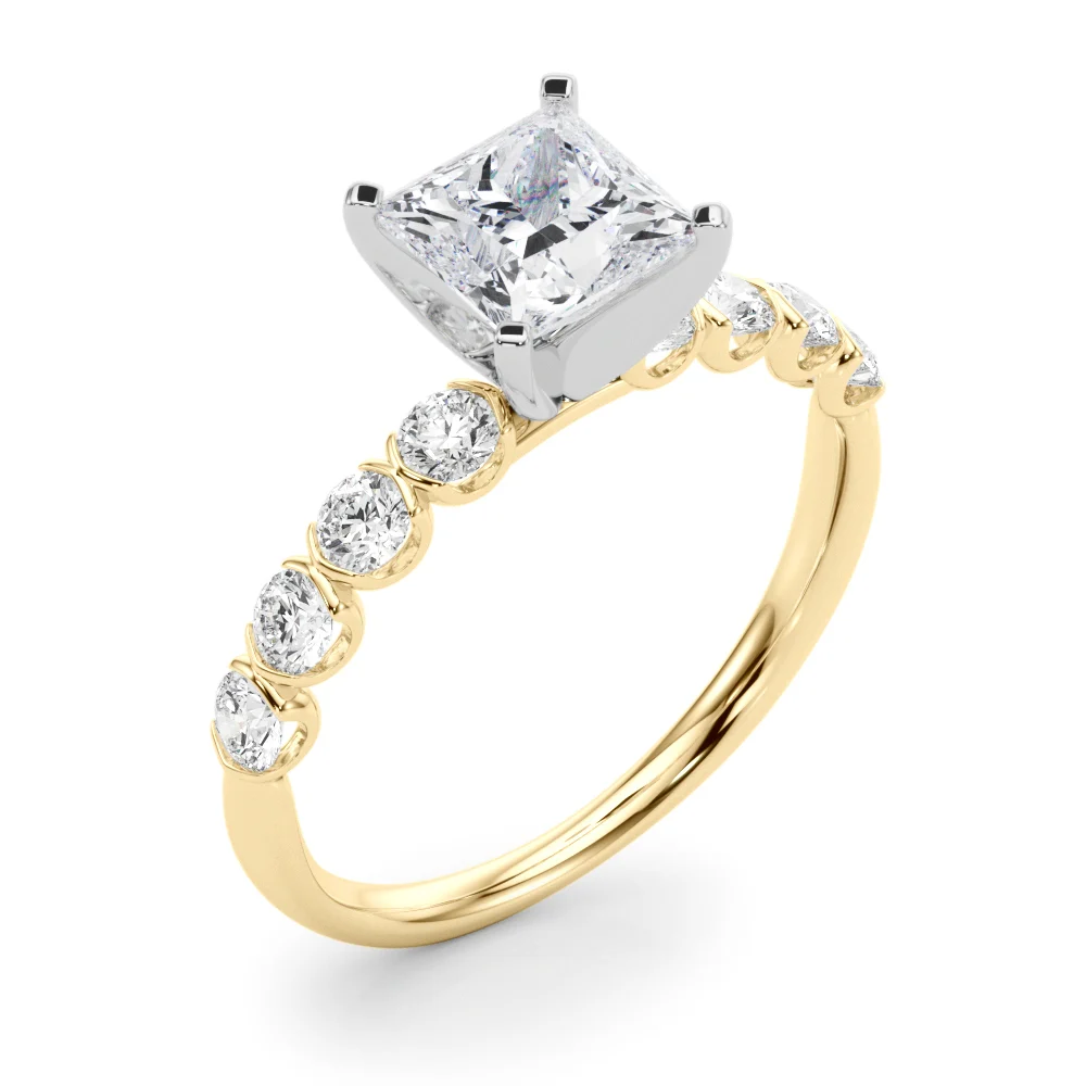 Single Row Half Bezel Engagement Ring - Image 56