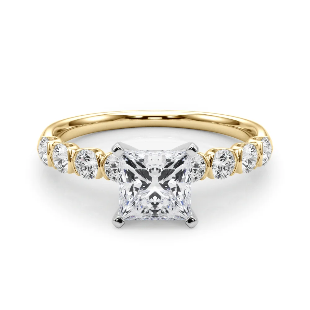 Single Row Half Bezel Engagement Ring - Image 49