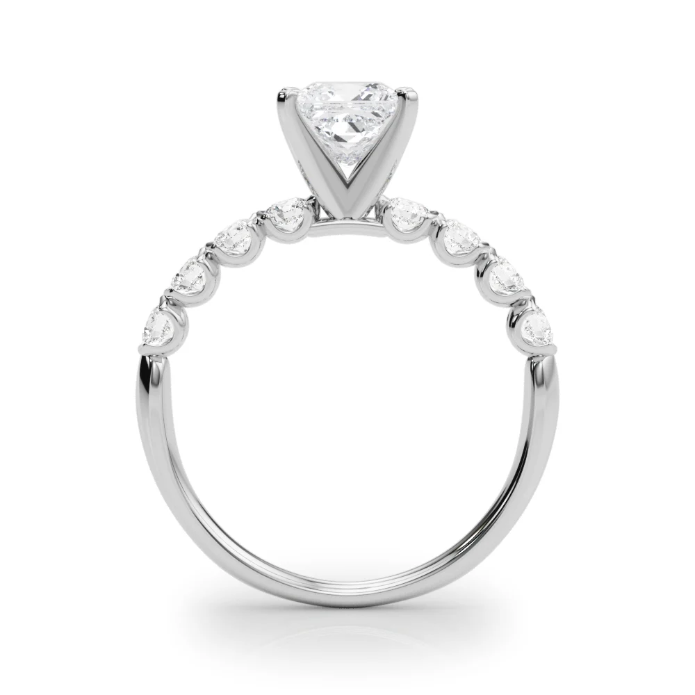 Single Row Half Bezel Engagement Ring - Image 14