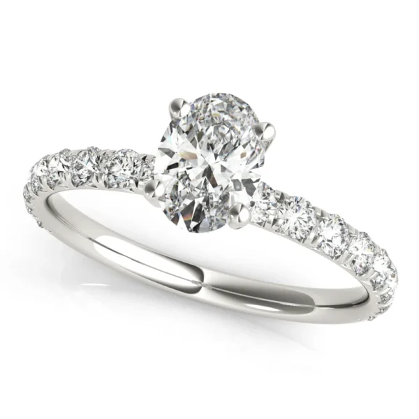 Oval Single Row Engagement Ring