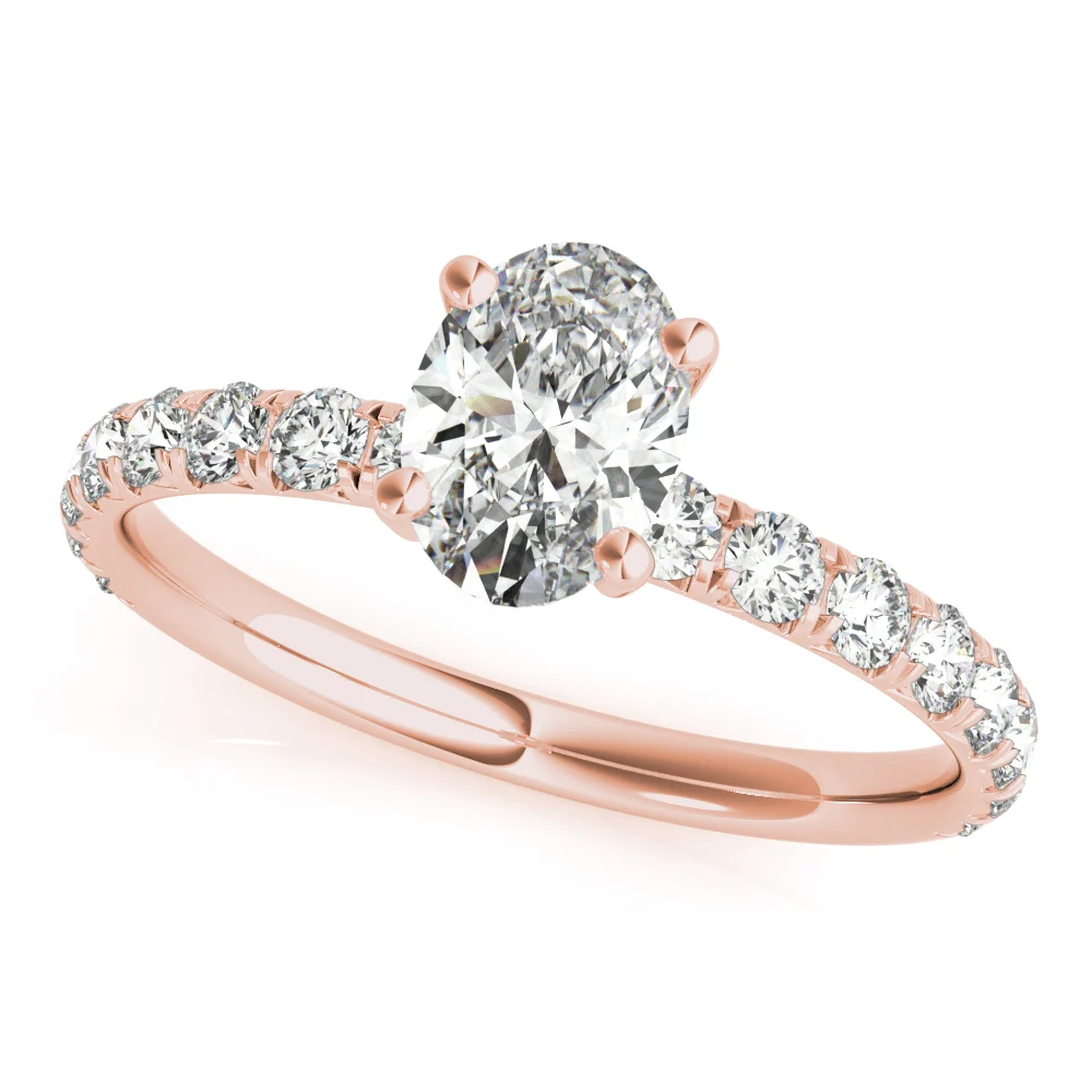 Oval Single Row Engagement Ring - Image 9