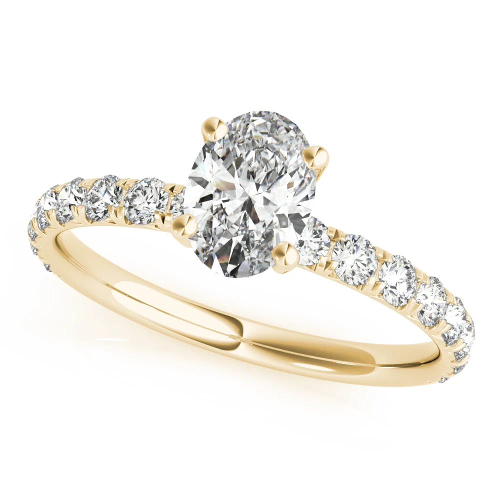 Oval Single Row Engagement Ring - Image 5