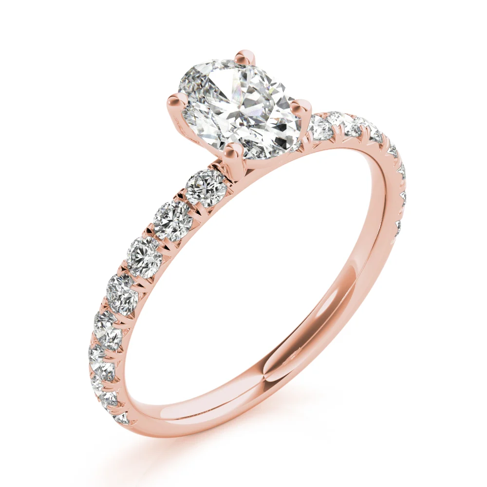 Oval Single Row Engagement Ring - Image 11