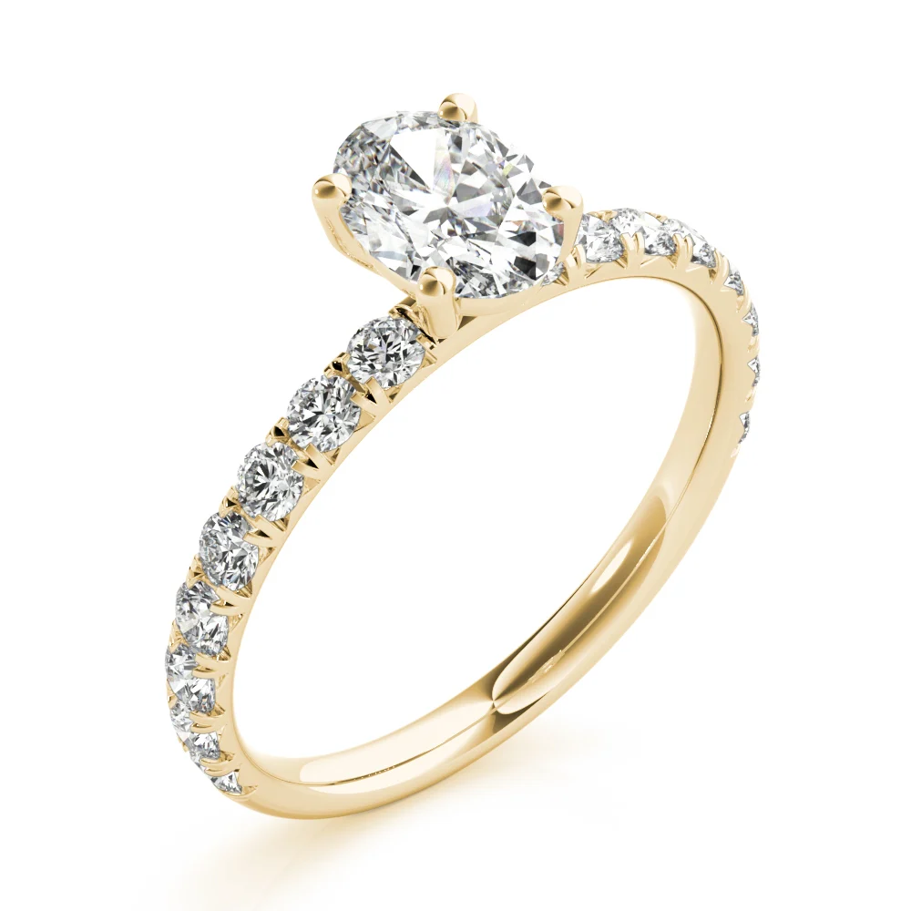 Oval Single Row Engagement Ring - Image 7