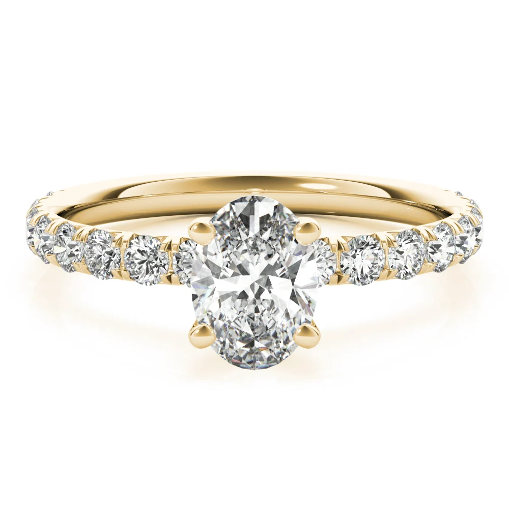 Oval Single Row Engagement Ring - Image 8
