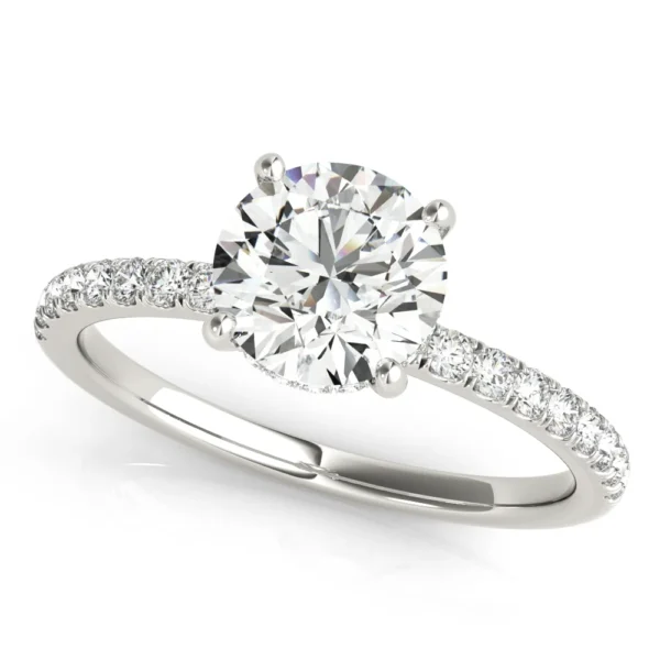 Round Hidden Halo Engagement Ring