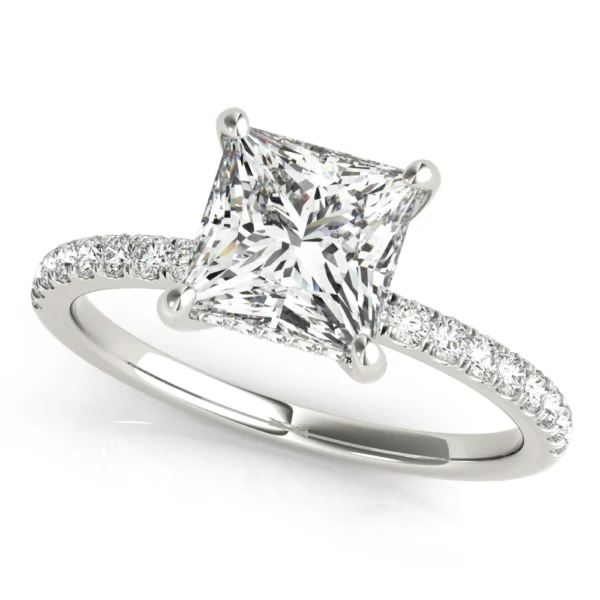 Princess Cut Hidden Halo Engagement Ring