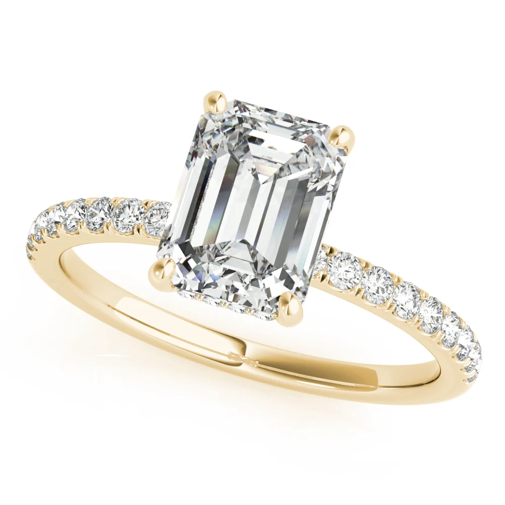 Hidden Halo Emerald Cut Engagement Ring - Image 6