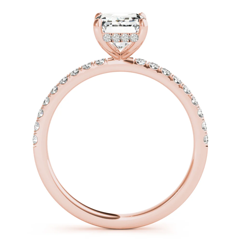 Hidden Halo Emerald Cut Engagement Ring - Image 12
