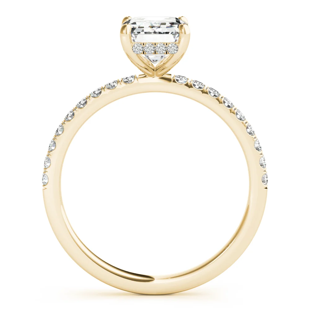 Hidden Halo Emerald Cut Engagement Ring - Image 7
