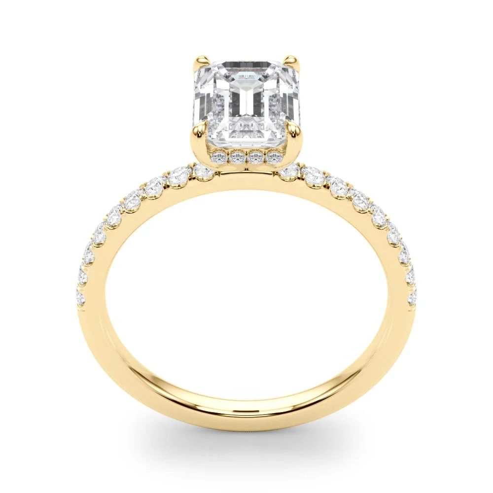 Hidden Halo Emerald Cut Engagement Ring - Image 10