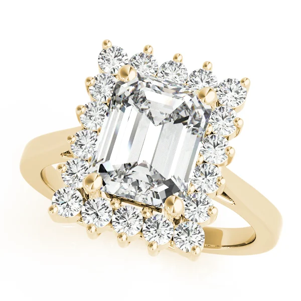 Solitaire Halo Emerald-Cut Engagement Rings - Image 5