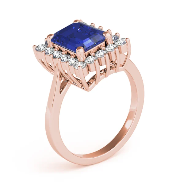 Solitaire Halo Emerald-Cut Engagement Rings - Image 24