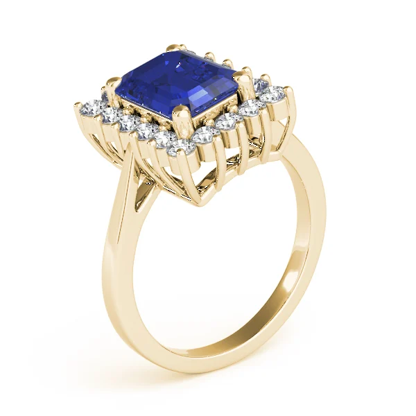 Solitaire Halo Emerald-Cut Engagement Rings - Image 20