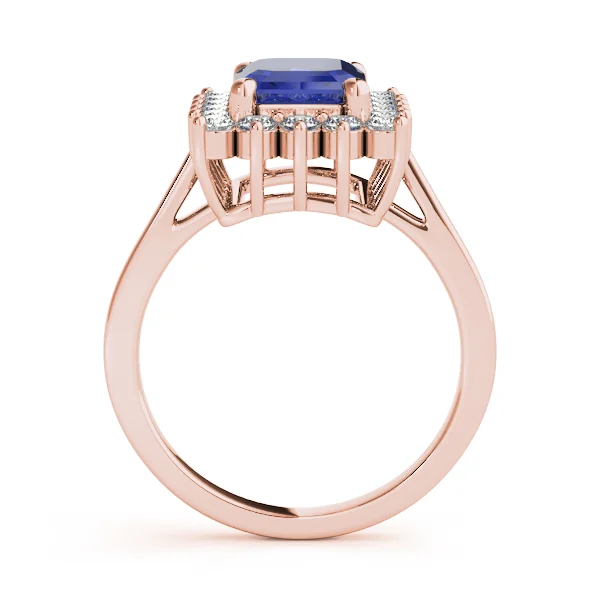 Solitaire Halo Emerald-Cut Engagement Rings - Image 22