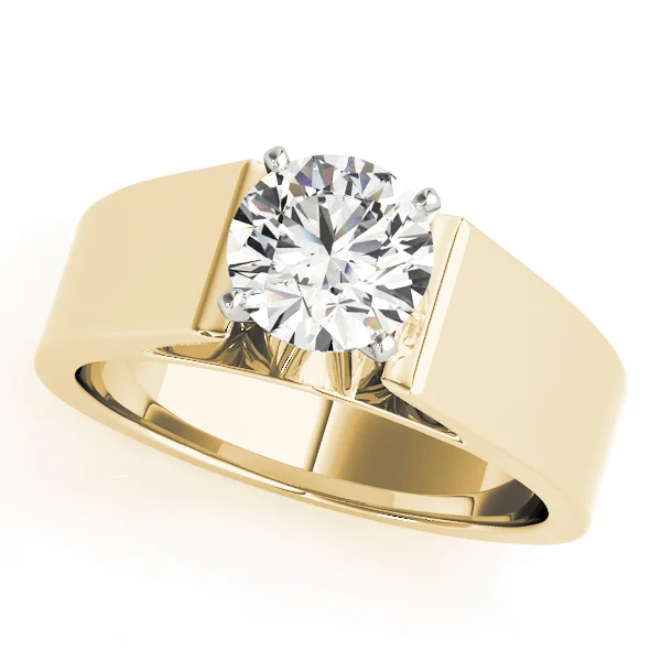 Wide Cathedral Solitaire Engagement Ring - Image 5