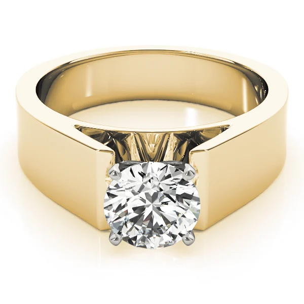 Wide Cathedral Solitaire Engagement Ring - Image 7