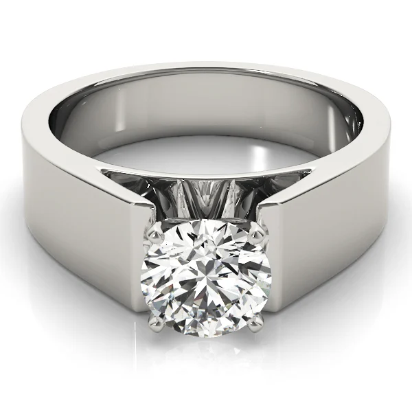 Wide Cathedral Solitaire Engagement Ring - Image 3