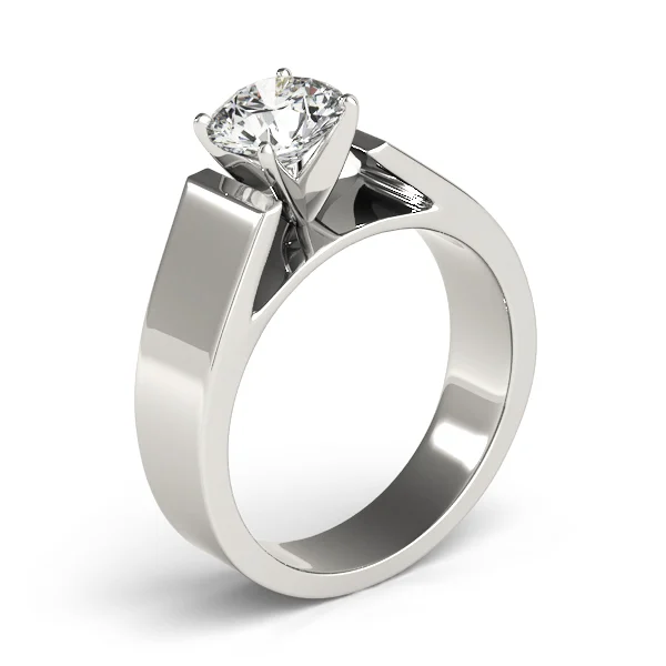 Wide Cathedral Solitaire Engagement Ring - Image 4