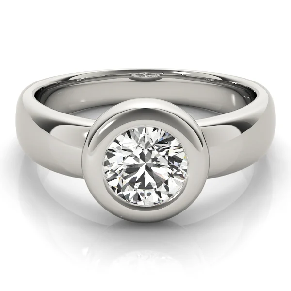 Solitaire Bezel Set Engagement Ring - Image 3