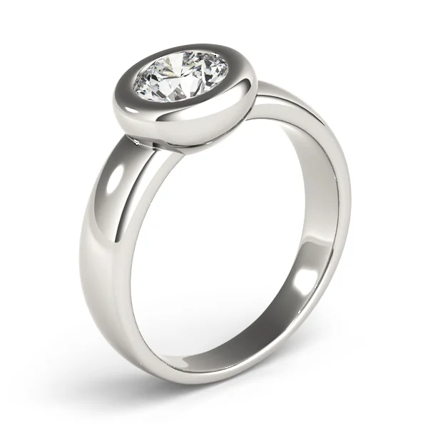 Solitaire Bezel Set Engagement Ring - Image 4
