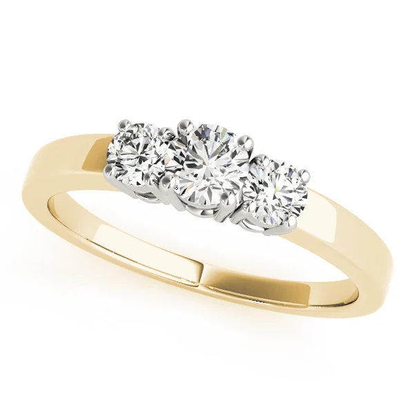 3-Stone Round Prong Set Engagement Rings - Image 5